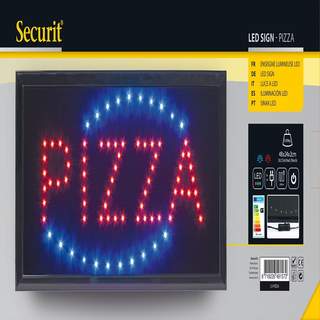 Tabla Securit LED Pizza, 50x30 cm