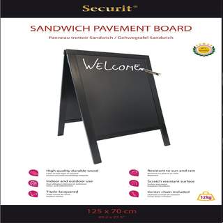 A-Tabla Securit Sandwich, crna, 125x70 cm